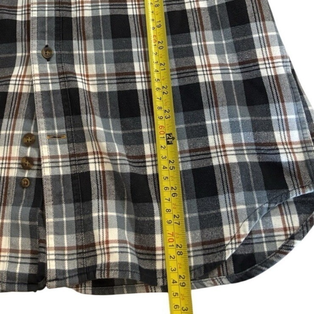Carhatt Mens Medium Long Sleeve Button Down Shirt Plaid Grey/Brown Casual Attire - Picture 7 of 8